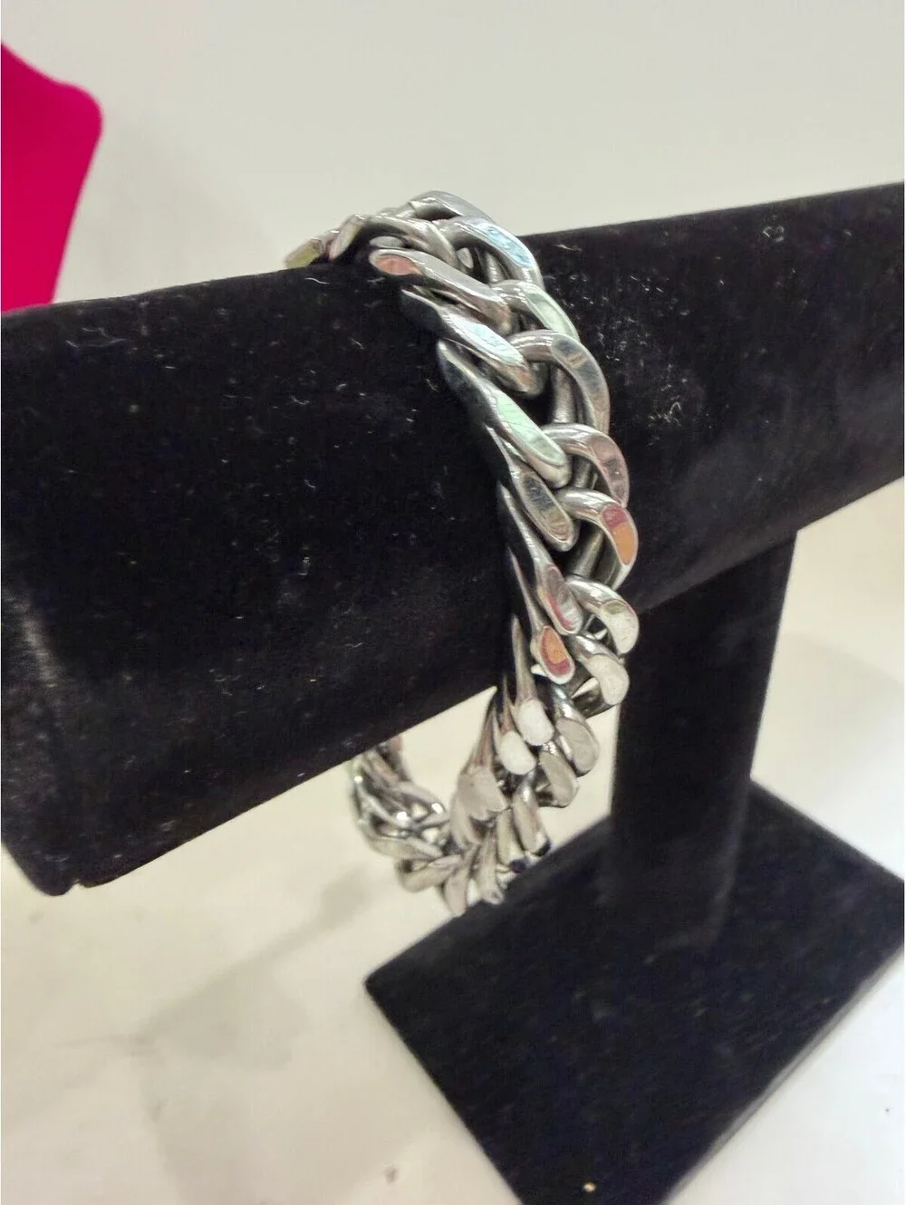 Men's Heavy Silver Tone Chain Link Bracelet 9.25